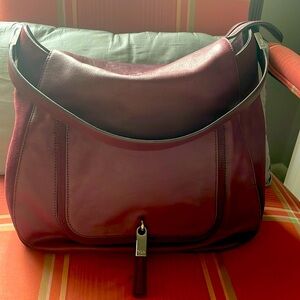 Ralph Lauren Burgundy Leather and Suede bag